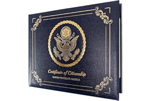 GraduationMall US Citizenship Certificate Holder 2025 Naturalization Certificate Cover with logol 'Certificate of Citizenship' US Citizenship Gifts Panramic