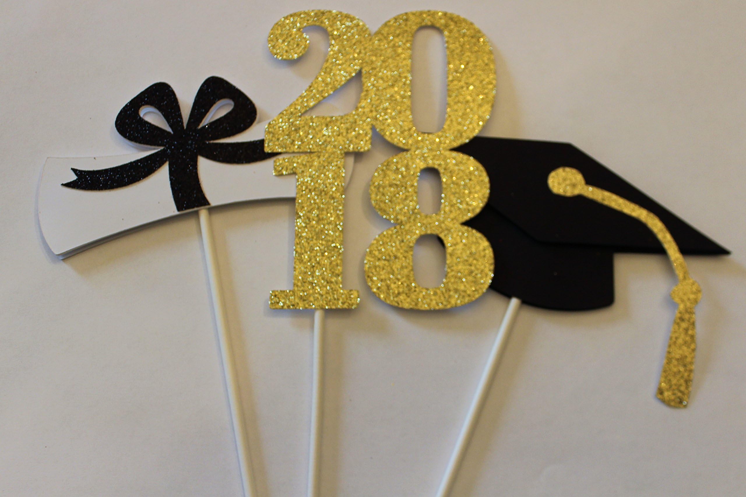 Graduation Party Table Centerpieces, Cake toppers - Graduation 2018 Party Decor, Class of 2018 party decor