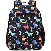 abshoo Cute Lightweight Kids Backpacks for Boys Kindergarten Elementary School Backpack for Boy ages 4-8 (Dinosaur Black Triangle)