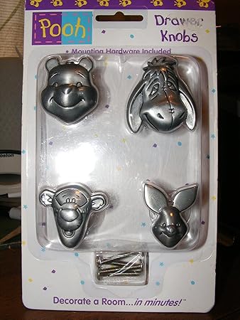 Amazon Com Pooh Drawer Knobs Silver Pewter Set Of 4 Baby