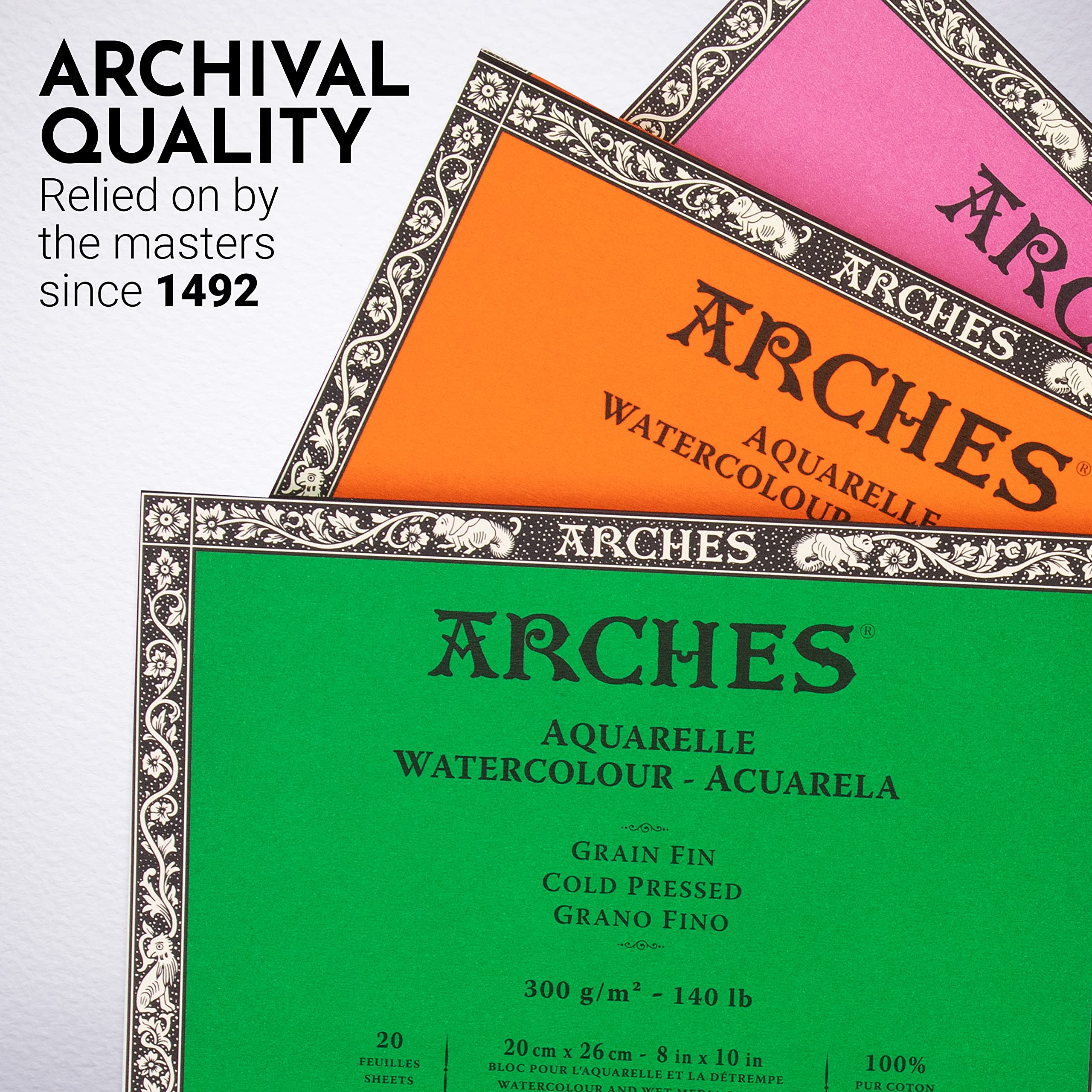 Arches Watercolor Paper Block, Cold Press, 8