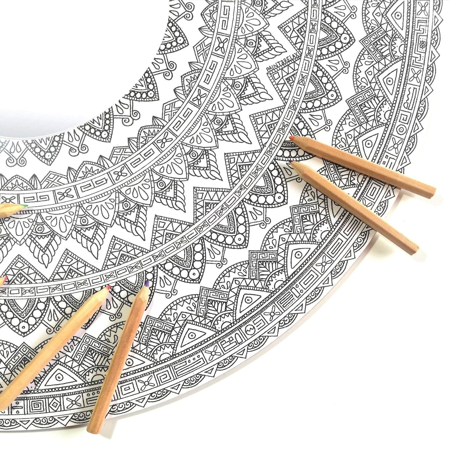 Espejo Mandala Pared de MADERA para Colorear Adultos y Niños ...
