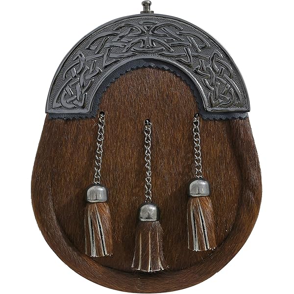Elegante zwarte leren sporran kettingriem met antiek chroom
