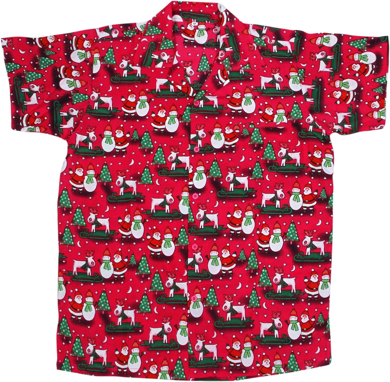 SAITARK Mens Christmas Santa Xmas Hawaiian Shirt Hawaii Gift HIM Party Holiday S to XXL