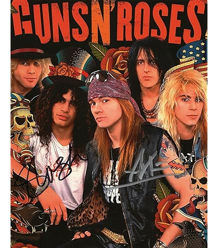 Guns N' Roses ポスター Vintage Original 1990s 1992 Guns 'N Roses Cartoon Caricature