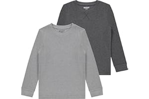 Sezzit Boys' 2-Pack Long Sleeve Thermal Shirts – Warm & Breathable Tops for School and Play, Sizes 4-18