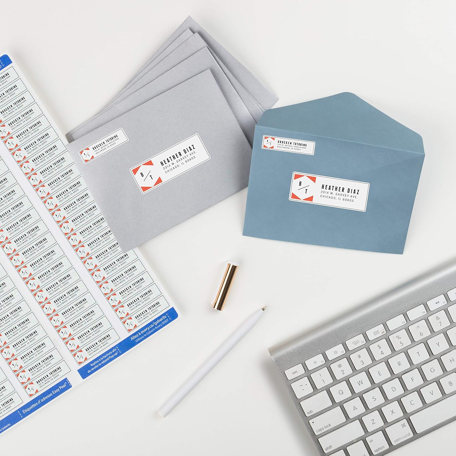 Avery Address Labels with Sure Feed for Inkjet Printers, 0.5" x 1.75", 800 Labels, Permanent Adhesive (18167), White : All Purpose Labels : Office Products