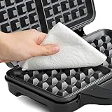Global Gourmet Square Waffle Maker 1000W Non-Stick Deep Plates with Recipes view 5