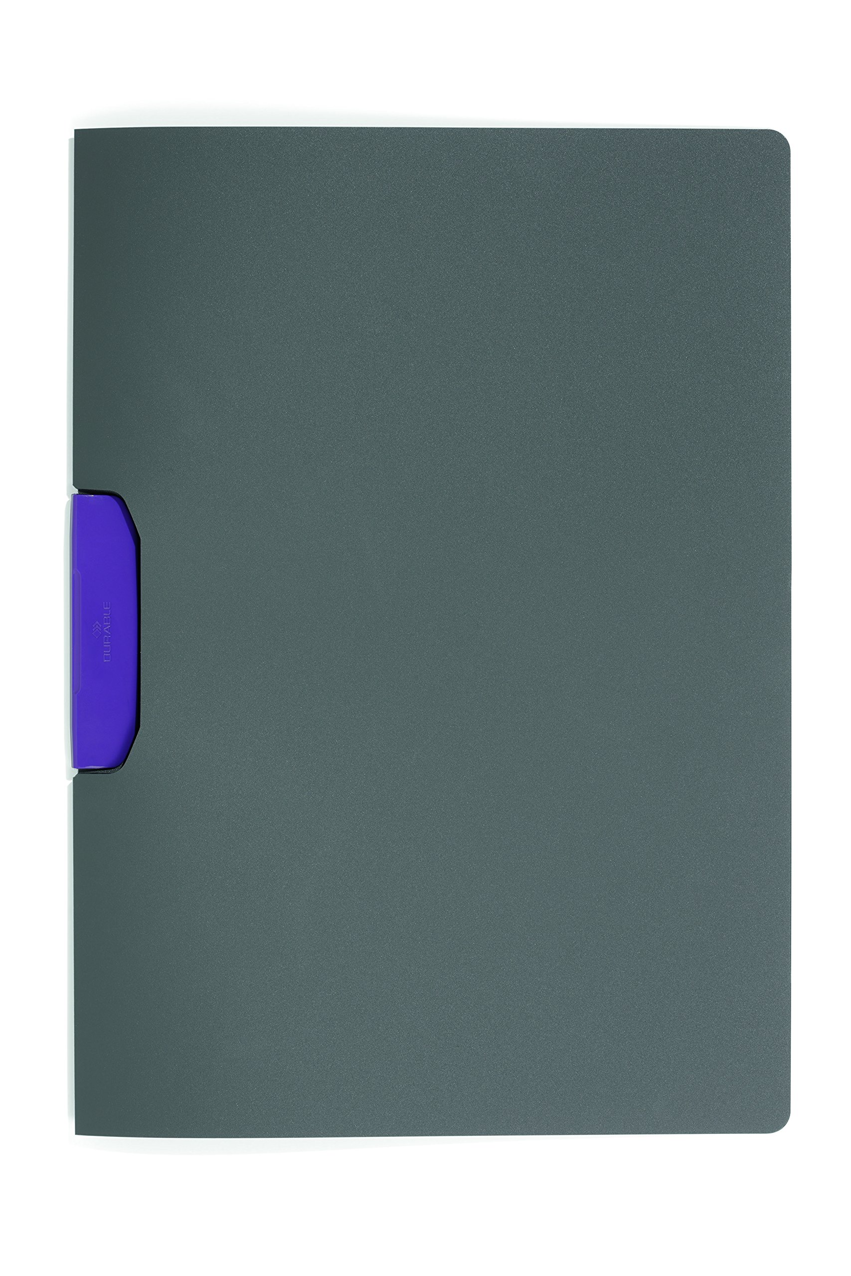 Durable 230412 Clip-on Folder Duraswing Color for 30 Sheets DIN A4, Bag of 5-Piece, Anthracite with Purple Clip