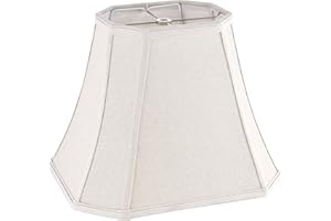 GO&SO Square Cut Corner Lampshade, 8x14x11 Inch Medium Table Lamp Shade Beige, Natural Fabric Handcrafted, Easy Assembly Required (Single) Living Room Floor Lamp Shades Replacement,Modern