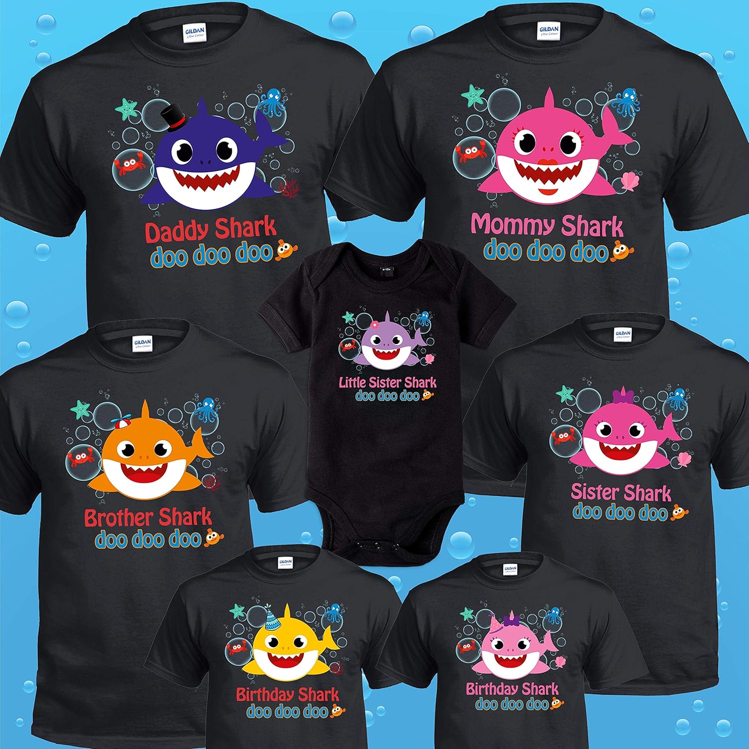 baby shark matching family shirts