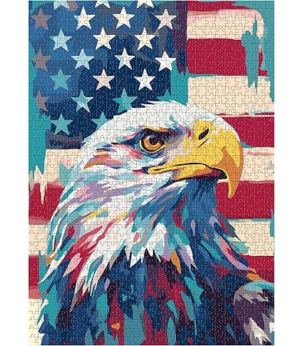 Dreamtimes Puzzles For Adults 1000 Piece Constitution Of America Bald Eagle Usa Flag Jigsaw Puzzles Kids Educational Intellectual Fun Family Game Diy Creati