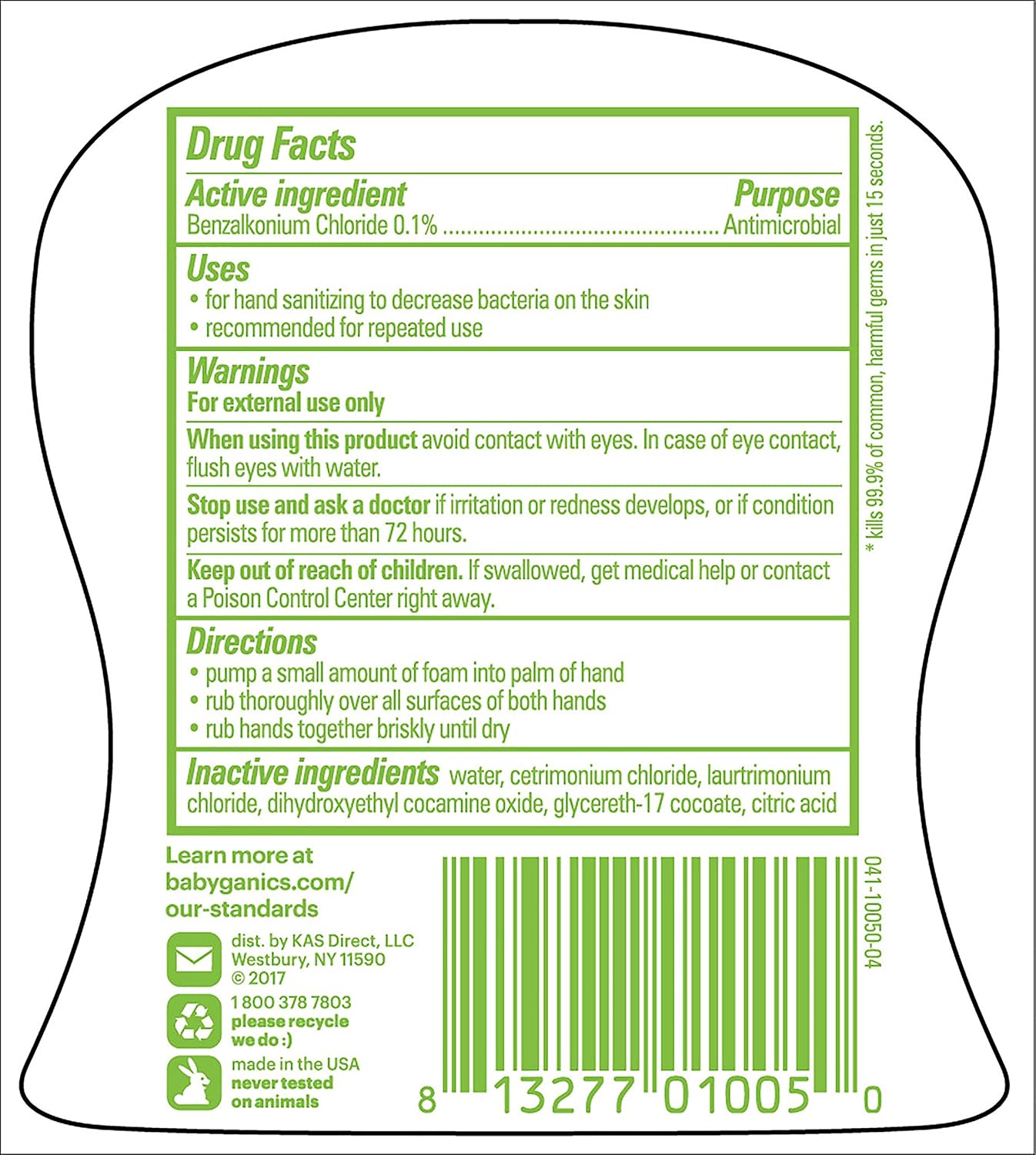 Babyganics Alcohol-Free Foaming Hand Sanitizer, Pump Bottle, Fragrance Free, 8.45 oz, 3 Pack, Packaging May Vary: Health & Personal Care