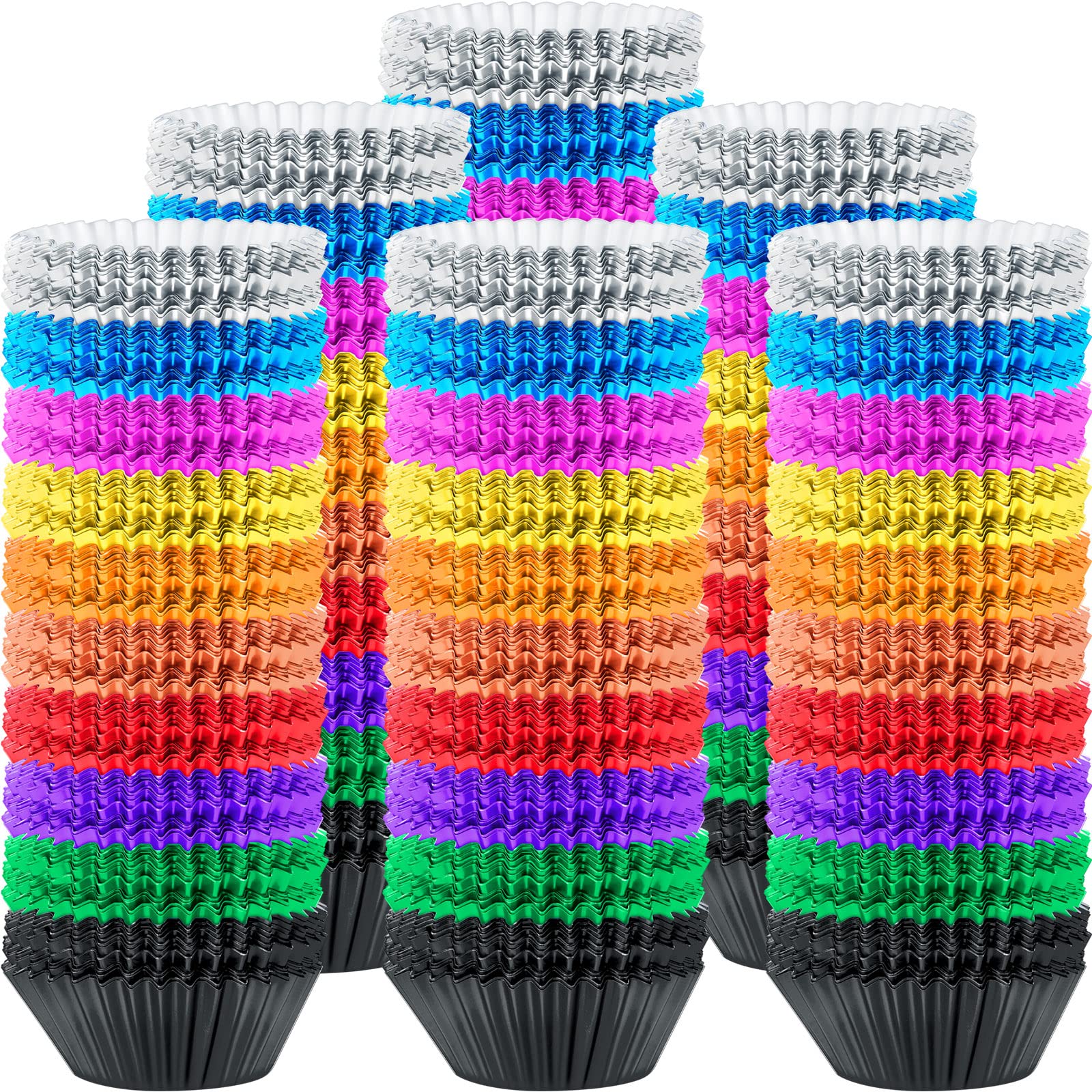 Photo 1 of *INCOMPLETE** Foil Cupcake Liners for Baking Standard Size 2 Inches Metallic Cupcake Wrappers Cups Colorful Muffin Baking Cups for Weddings Birthdays Baby Showers Party, 10 Colors(Various Color)