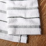 KitchenAid Albany Kitchen Towel Set 4 Pack Grey White 16x26 Absorbent Cotton view 3