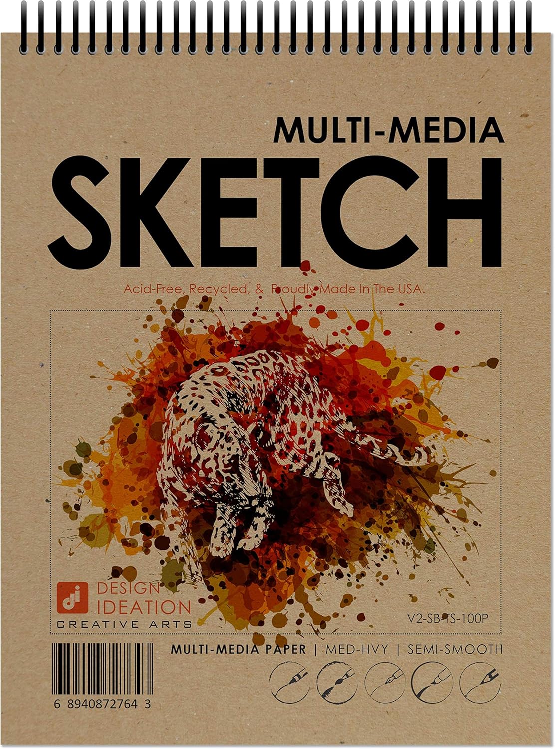 Design Ideation MultiMedia Sketch Book. Spiral Bound
