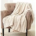 Amazon Brand – Pinzon Faux Fur Throw Blanket - 50 x 60 Inch, Ivory