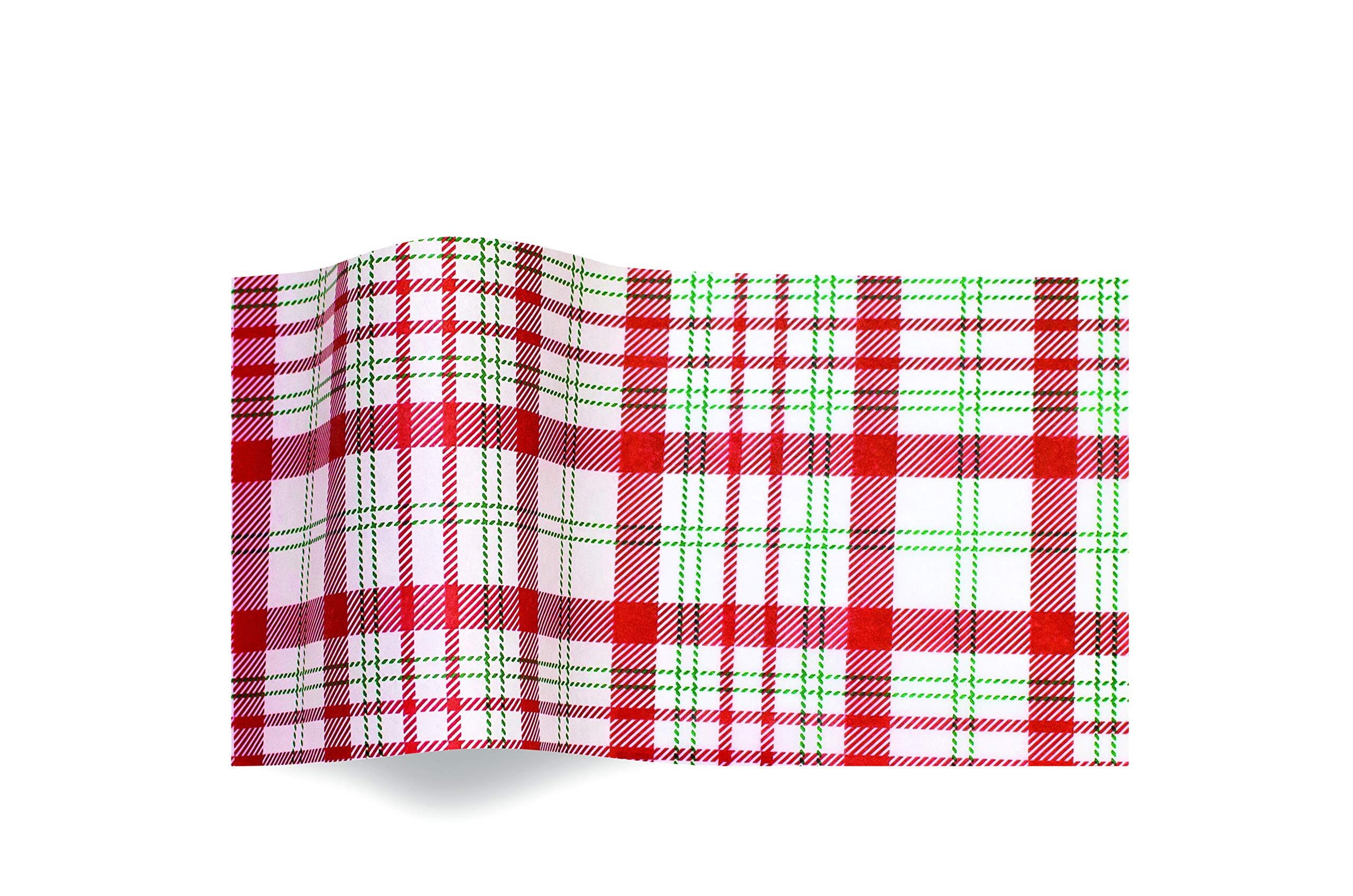 Perfectly Plaid Red White Tartan ChristmasTissue suttons Printed Patterned Tissue Wrapping Paper Luxury 5 Sheets