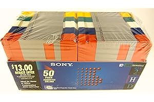 50 Pack Sony Floppy Disk Diskettes 3.5" MFD-2HD Assorted Colors IBM Formatted