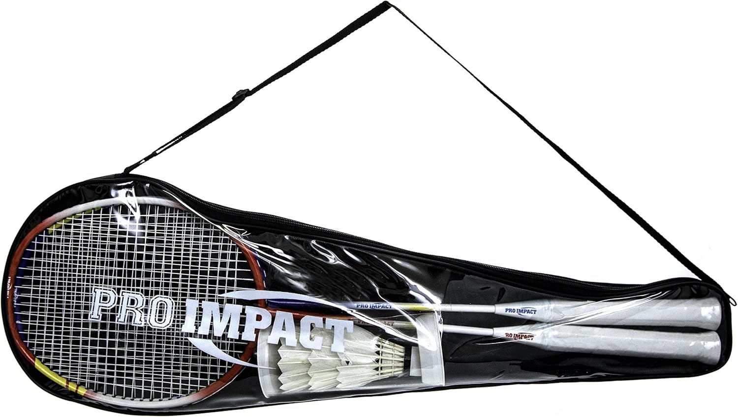 Pro Impact Badminton Set Aluminum Head w/Steel Shaft - Includes Rackets, Feather Shuttlecocks & Carry Case Outdoor Games for Kids Adults Family (2 Rackets, 3 Shuttles and Cover) : Sports & Outdoors