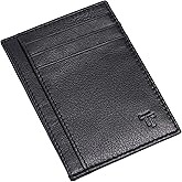 TRUTANN Black Leather Wallet – Classic Vertical Slim Card Holder | Real Genuine Leather Mens Wallet | RFID Secure | Fits Up to 8 Cards & Currency | Tap to Pay Feature | Quality Credit Card Holder