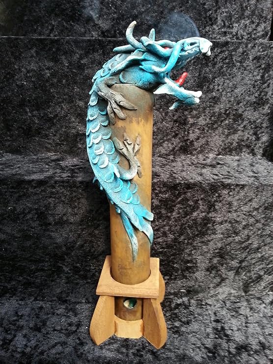 Dragon Incense Burner, handmade from bamboo and wood