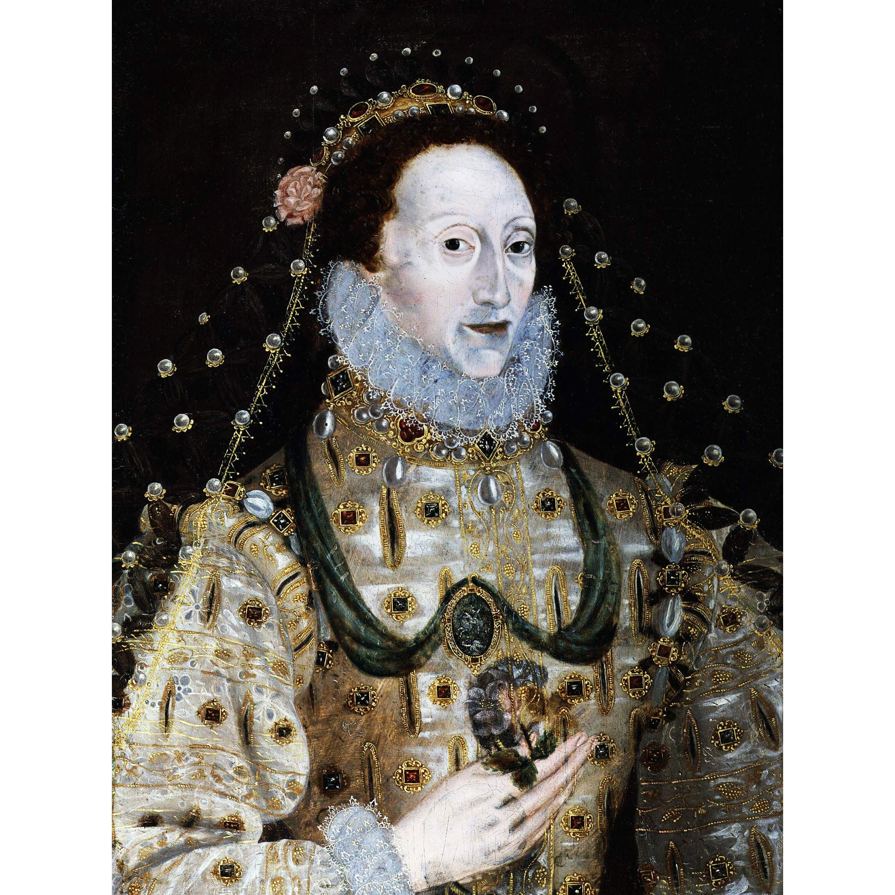 Portrait Queen Elizabeth First England Painting Royal Historic Large Wall Art Print Canvas Premium Mural