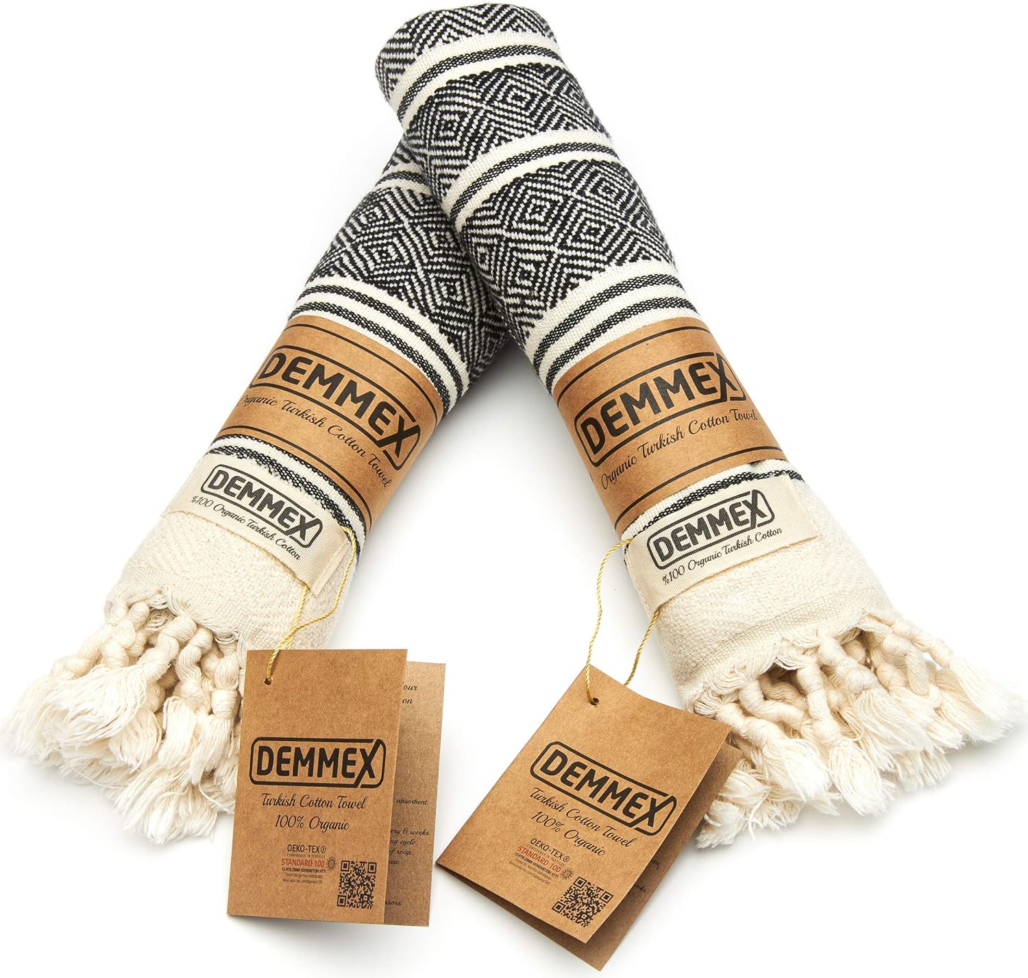 (Set of 2) DEMMEX Certified 100 Organic Cotton & Organic Dye Prewashed