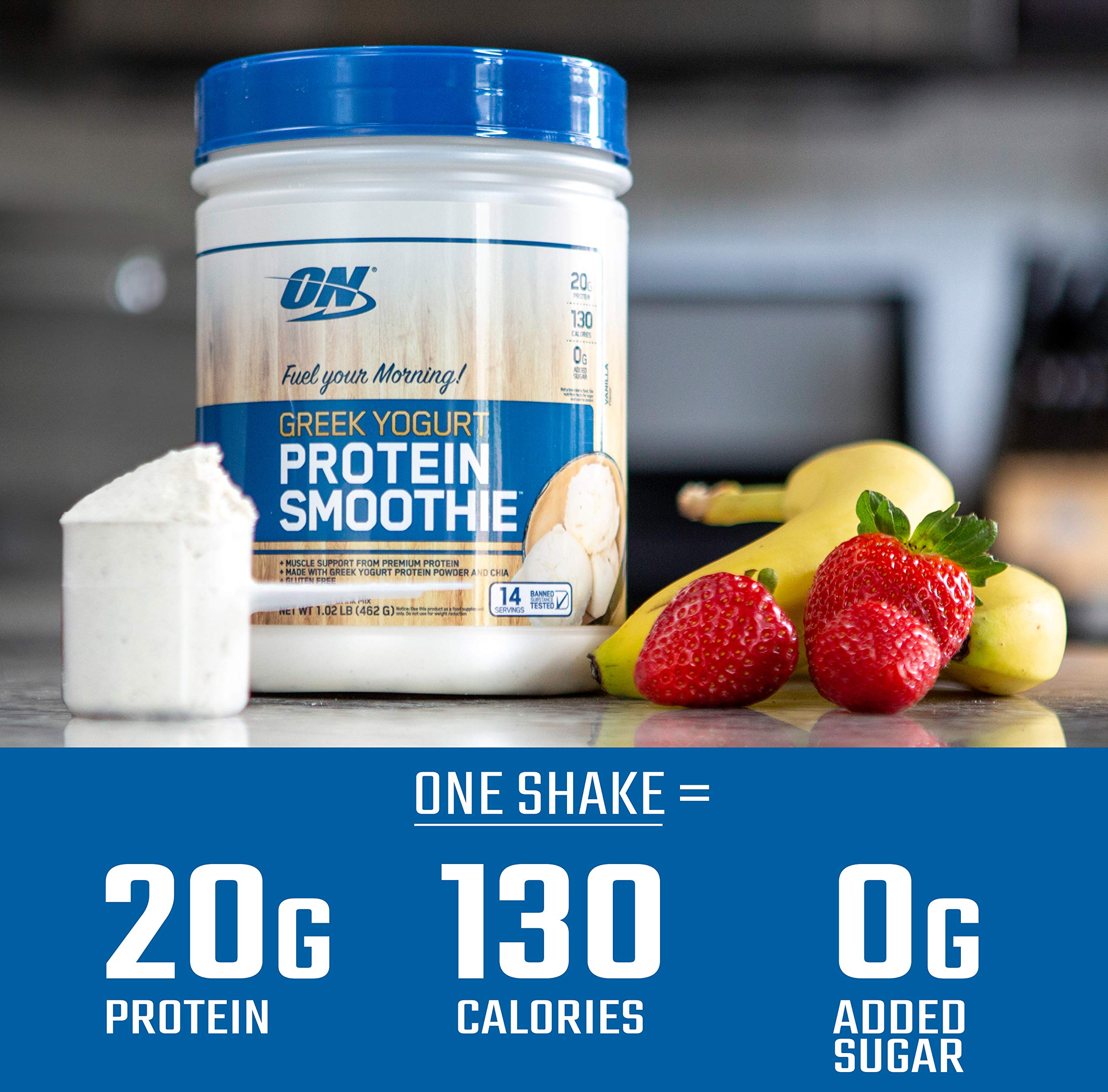 OPTIMUM NUTRITION On Greek Yogurt 14 Servings Protein Smoothie, Vanilla