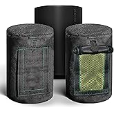 SoundCover Black 600D Weatherproof Speaker Cover Custom Fit for Sonos Era100 Bluetooth Speaker with SoundFlap
