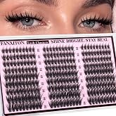 FANXITON Manga Lash Clusters, 40D Wispy Spikes, 10-16mm | Airy 40D manga spikes with 10-16mm mixed lengths for customizable squirrel, cat-eye, or doll-eye maps.