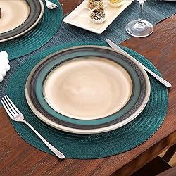 SHACOS Round Placemats Set of 6 Washable 15 inch