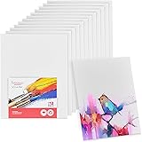 Artlicious Canvases for Painting - Pack of 12, 8 x 10 Inch Blank White Canvas Boards - 100% Cotton Art Panels for Oil, Acryli