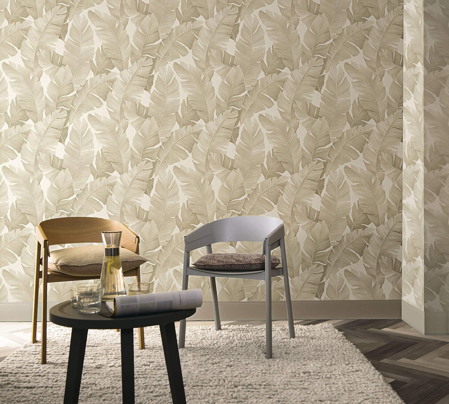 Beige Nature Wallpaper Floral Leaves Plant Leaf for Bedroom Living Room or Kitchen Made in Germany 10,05 x 0,53m Avalon 31625 - Image 5