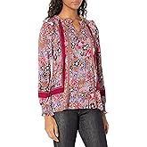 Vintage America Blues Women's Alexis Smocking Long Sleeve Knit Blouse Top