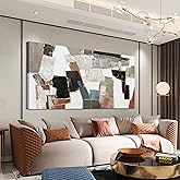 Abstract Wall Art Large Canvas Wall Art Decor Modern Wall Art Decor Minimalist Geometric Line Wall Decor Artwork for Walls Textured Wall Art Prints For Room Living Room Bedroom Office Wall Decor 29"X58"