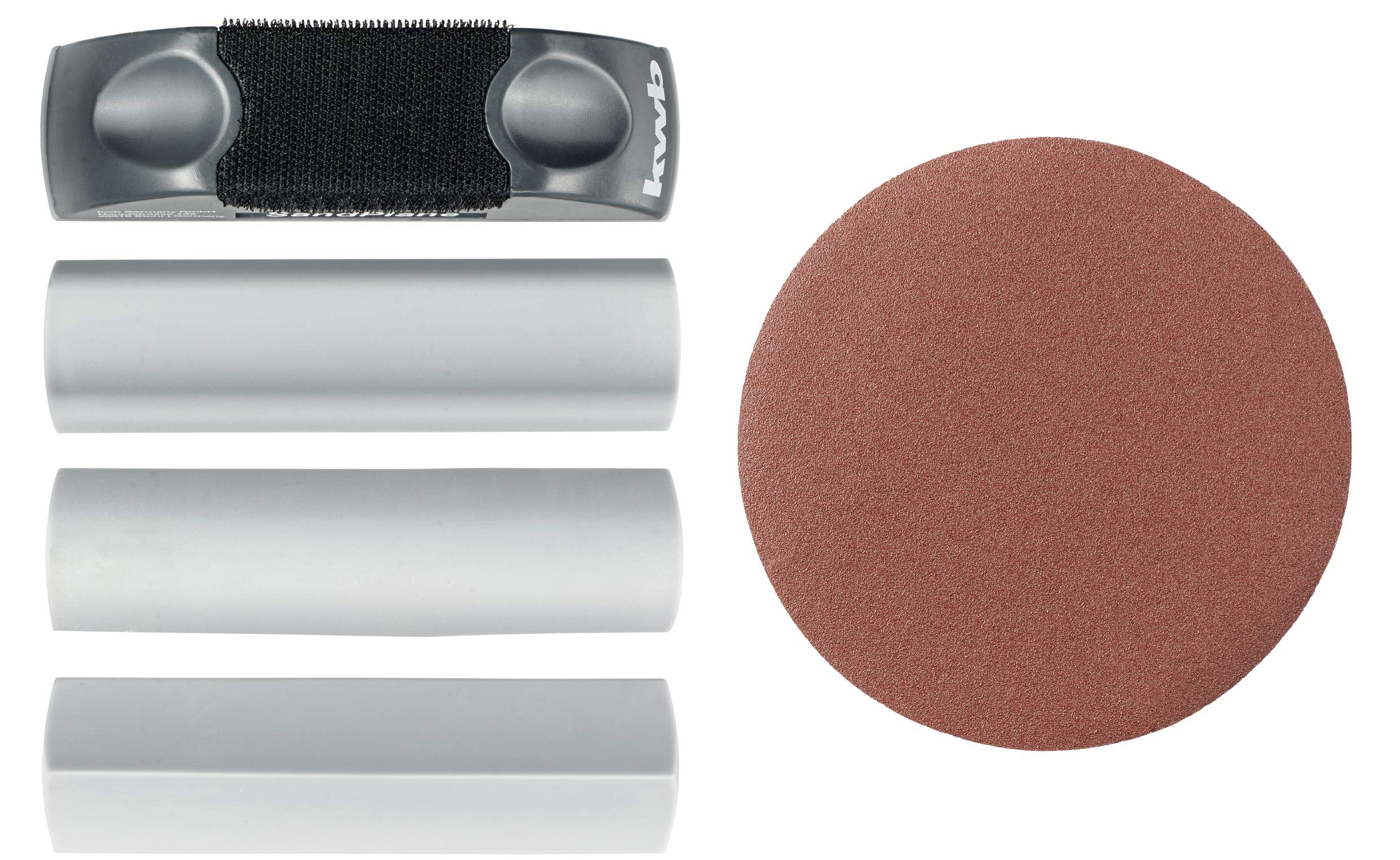 kwb Hand Sanding Block for 125 mm, Including Various Profile Attachments and One Sanding Disc (K150)