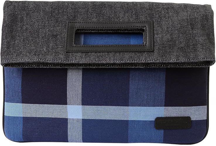 Amazon ギフトラッピング済 ブラックレーベル クレストブリッジ Black Label Crestbridge インディゴ クレストブリッジ チェック クラッチ バッグ デニム ショップバッグ付 ブルー クラッチ セカンドバッグ