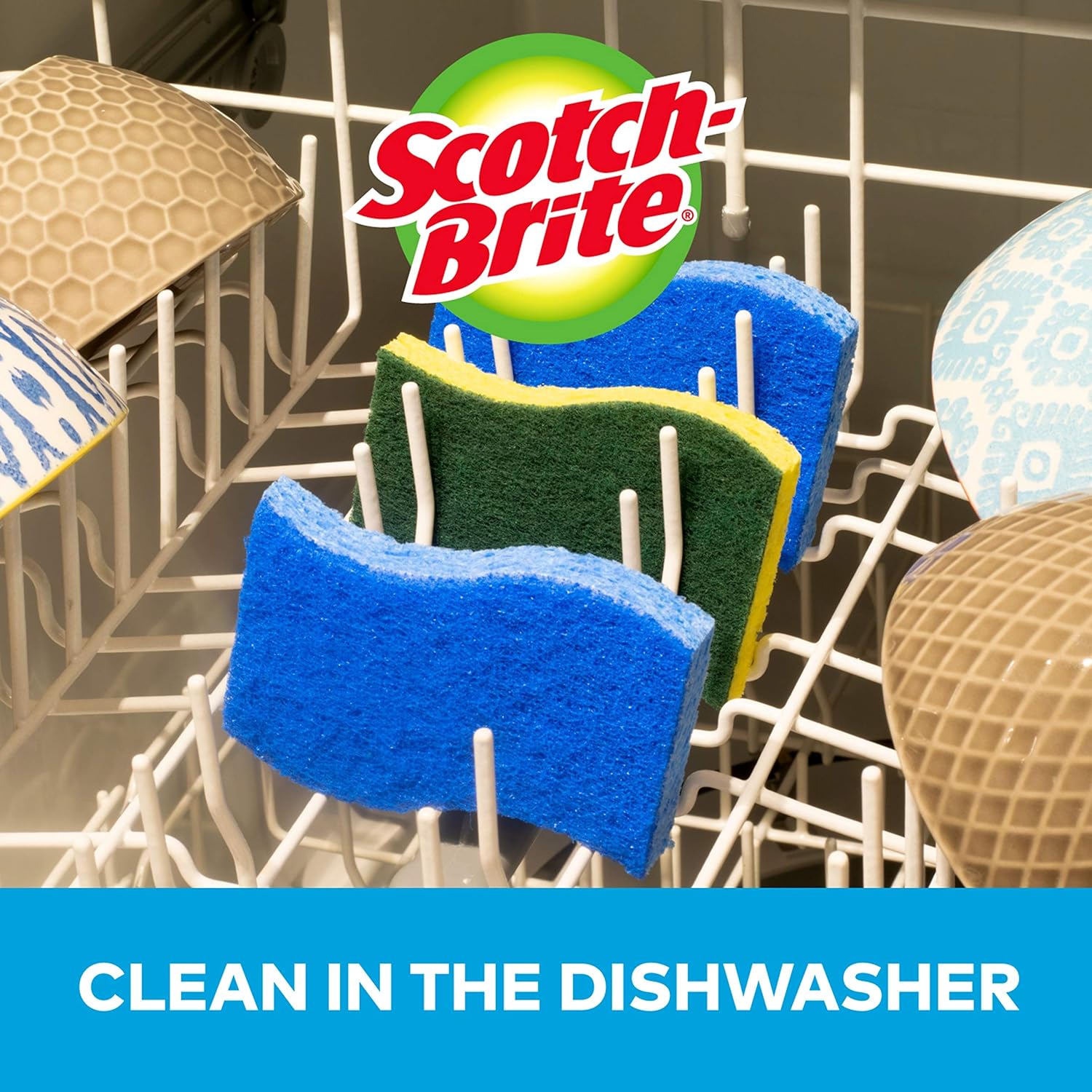 Scotch-Brite Non-Scratch Scrub Sponges, 6 Scrub Sponges, Lasts 50% Longer than the Leading National Value Brand: Health & Personal Care
