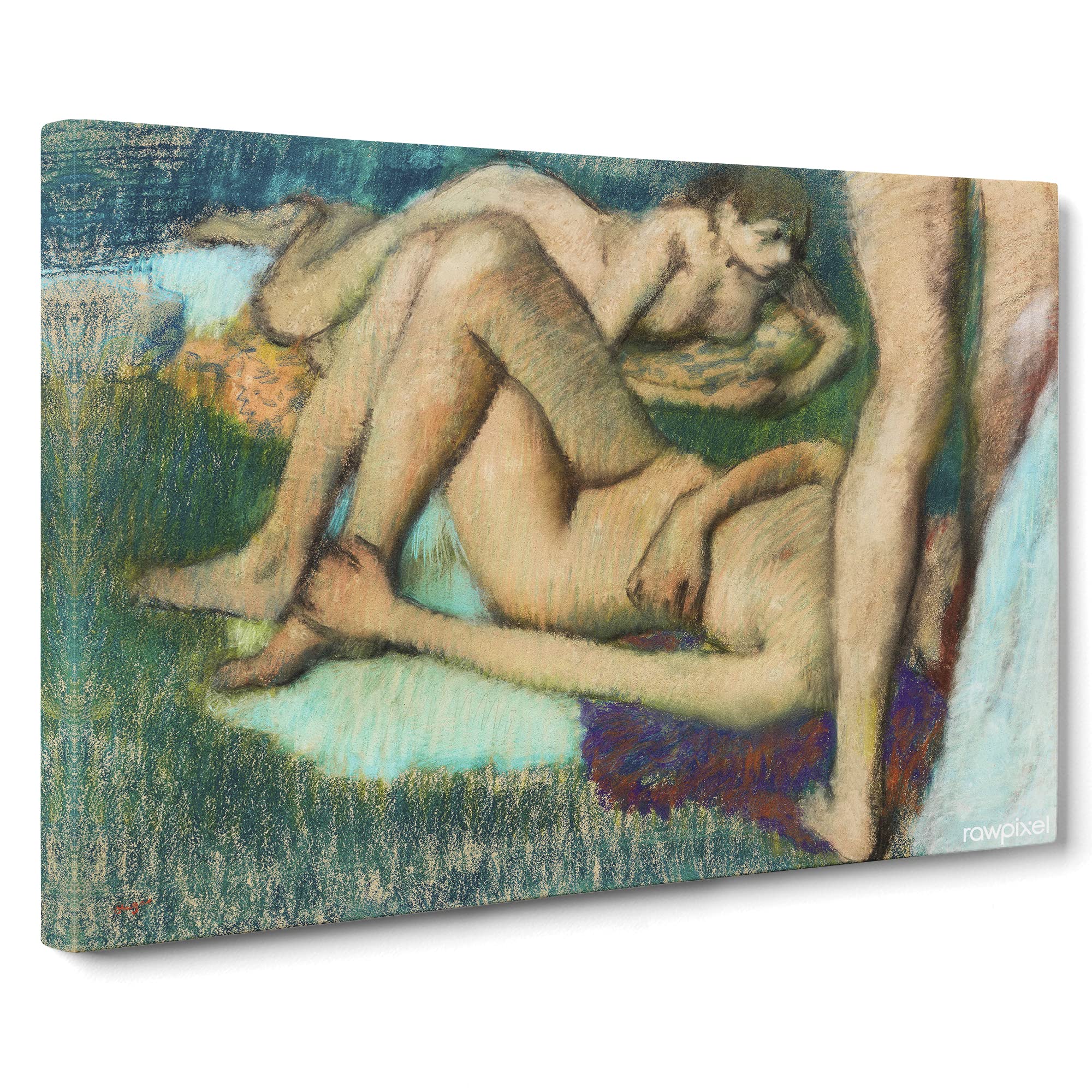 Nude Bathers By Edgar Degas Canvas Print | Gallery Wrapped 30mm Frame Wall Art | 20x14 inches | Ready to Hang | Impressionist People Picture | Living Room Bedroom Lounge Office