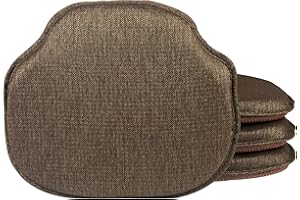 Klear Vu Gripper Omega Non-Slip Windsor Chair Cushions with Skid-Proof Seat Pad for Dining Room, Kitchen, and Office Use, 16x15 Inches, 4 Count (Pack of 1), Chestnut
