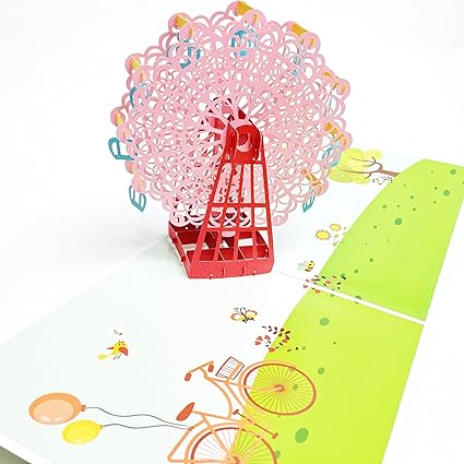 Amazon Creve ポップアップ グリーティングカード 観覧車 Happy