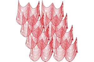 BOAO 8 Pack Creepy Cloth 30 x 72 Inch, Halloween Creepy Cloth Scary Gauze Cloth Doorways Spooky Halloween Decorations Outdoor Yard Home Wall Decor (Red)