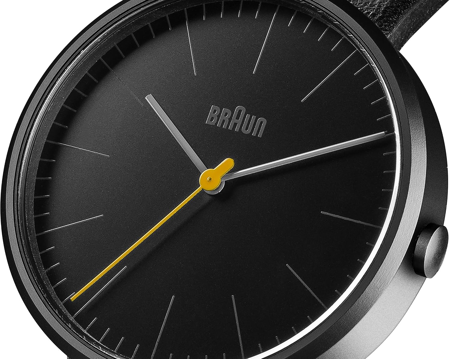 Braun Men's Quartz Watch with Black Dial Analogue Display and Black Leather Strap BN0172BKBKG, Black/Black, 42 - Image 3
