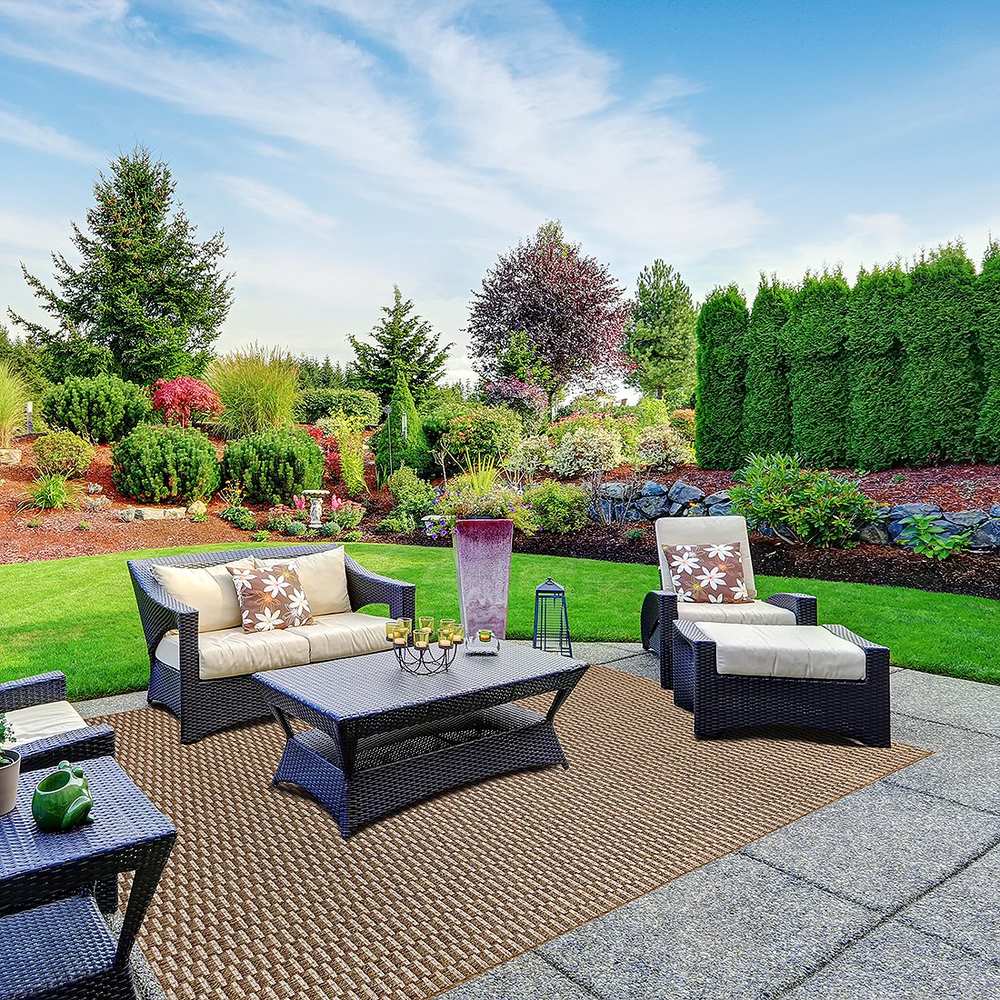 Gertmenian 21363 Outdoor Rug Furman Platinum Patio Carpet 8 X 10
