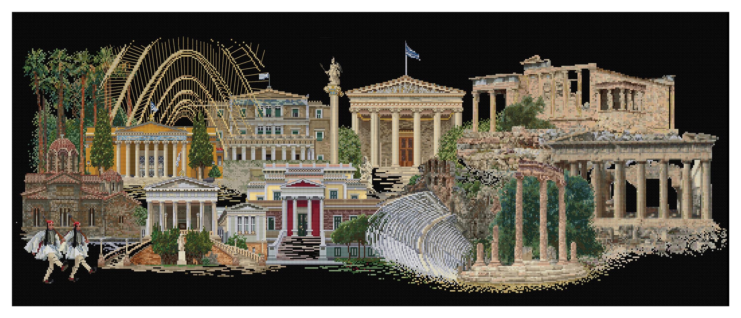 Thea Gouverneur Athens On Aida Counted Cross Stitch Kit 31-inch x 20-inch 18 Count โ image 1