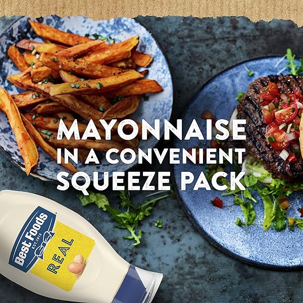 BEST FOODS REAL MAYONNAISE SQUEEZE BOTTLE FOR A CREAMY SANDWICH SPREAD OR CONDIMENT GLUTEN FREE, MADE WITH 100% CAGE-FREE EGGS 20 OZ