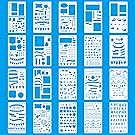 MORSLER Bullet Journal Stencil Plastic Planner Stencils Journal/Notebook/Diary/Scrapbook DIY Drawing Template Stencil, 20 Piece