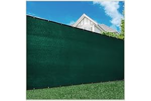 ColourTree 8' x 50' Green Fence Privacy Screen Windscreen Cover Fabric Shade Tarp Netting Mesh Cloth - Commercial Grade 170 GSM - Heavy Duty - 3 Years Warranty (We Make Custom Size)