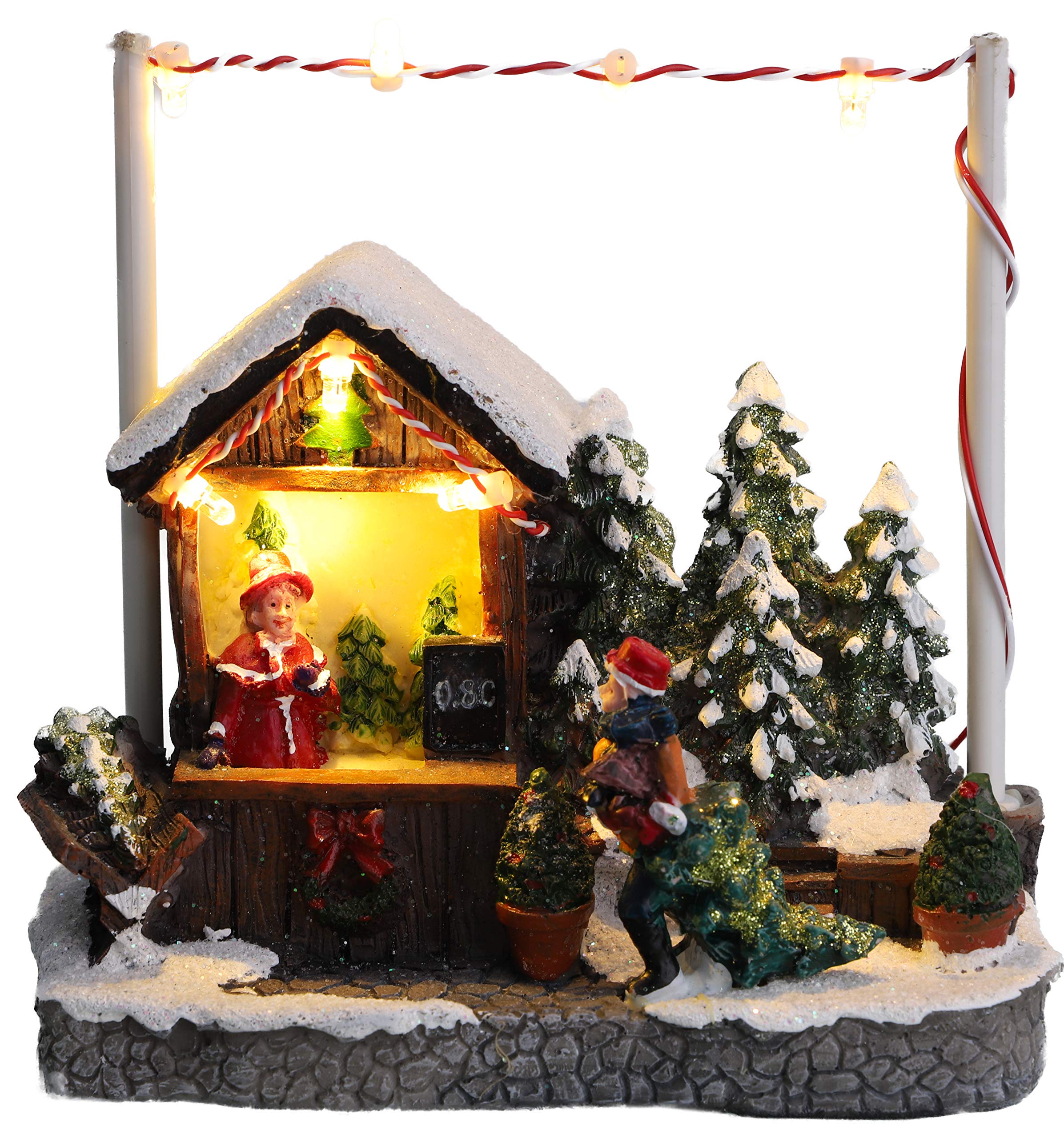 Christmas Concepts® 130mm (5.2") LED Light Up Christmas Market Scene (Christmas Tree Stand)